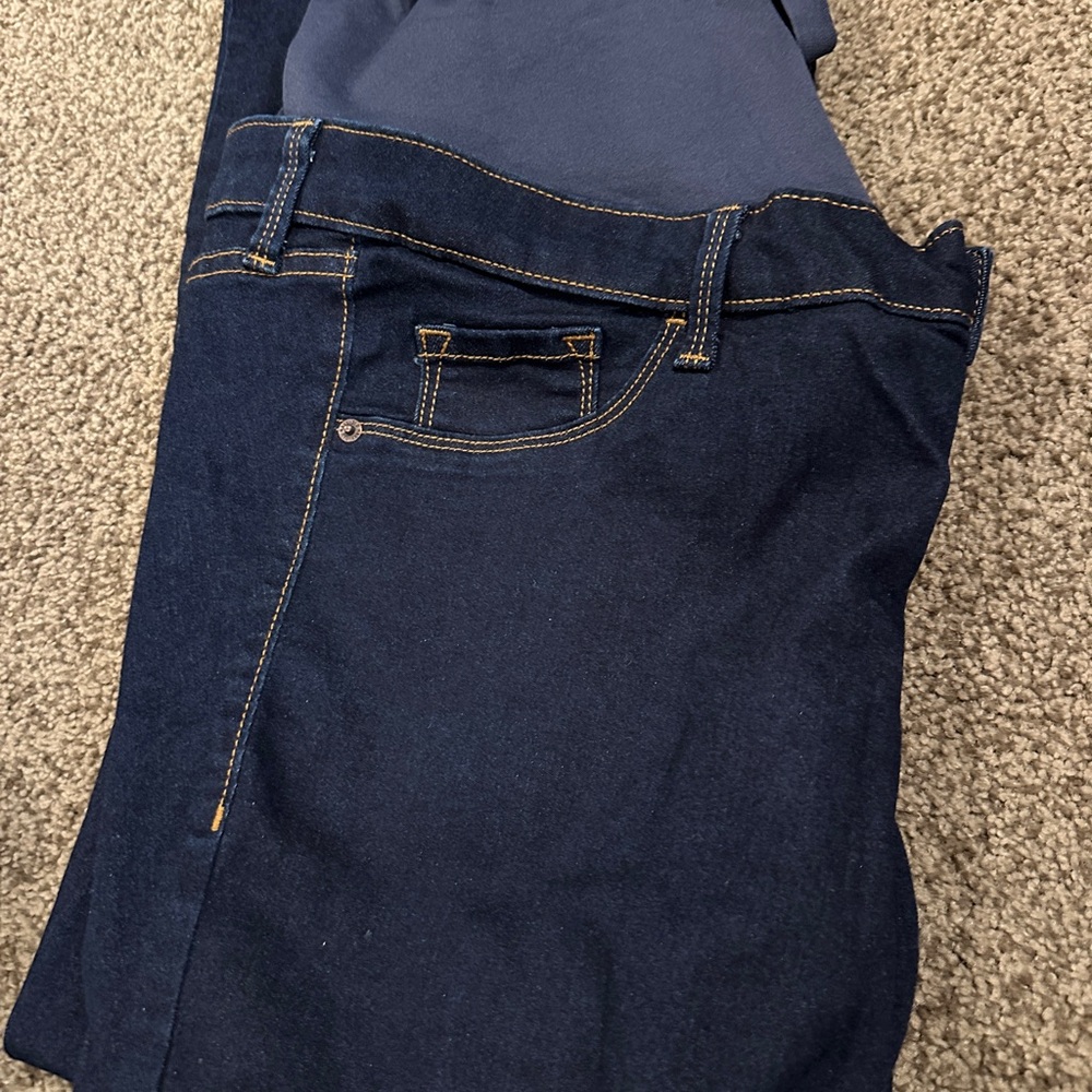 Old Navy Maternity rockstar super skinny full panel Dark Blue Denim Jeans